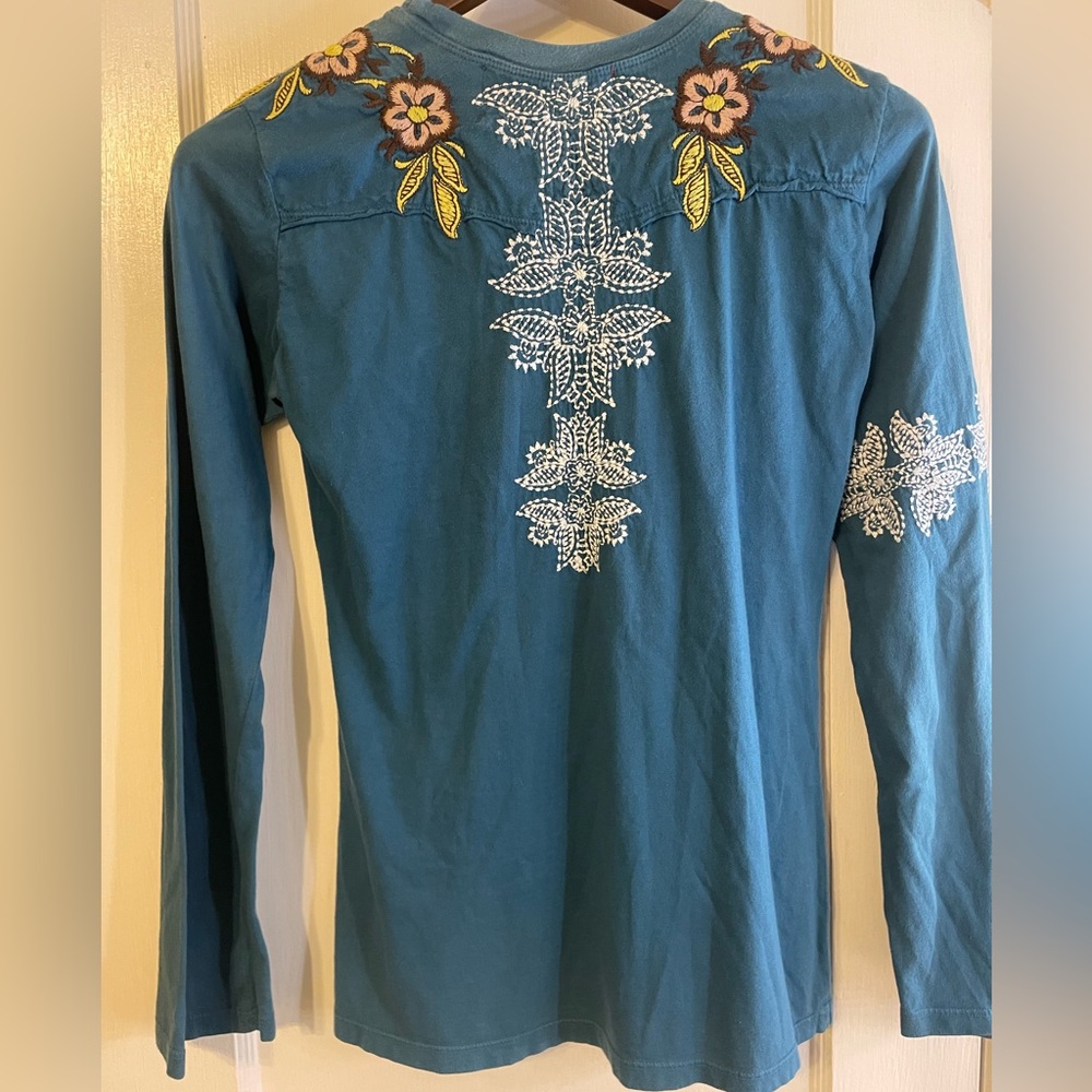 Vintage JWLA Johnny Was Embroidered Floral Peacock long sleeve Womens Bohemian - Picture 2 of 10